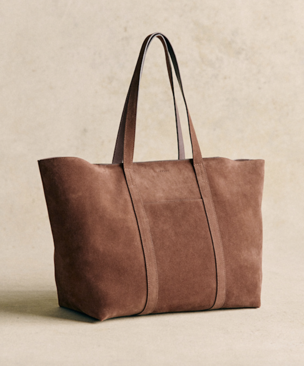 sezane suede tote bag